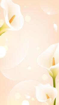 Elegant calla lily floral background design vector
