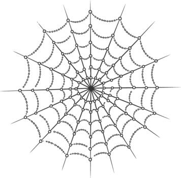 Intricate spider web pattern with delicate chain design vector