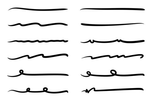 Hand Drawn Scribble Brush Strokes Set of Underscore Lines for Emphasis vector