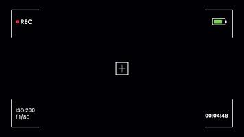 kamera sökare inspelning täcka över med fokus och batteri status för digital filmskapande video