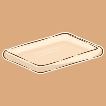 Illustration of an empty rectangular tray vector