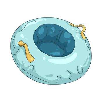 Inflatable pool ring in blue vector