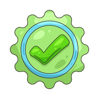Green check mark approval seal vector