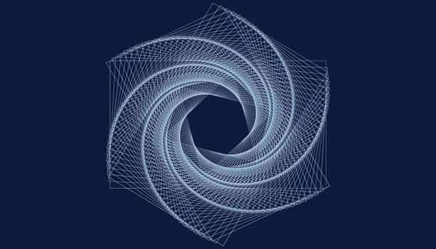 Geometric Spiral Line Art Abstract Pattern vector