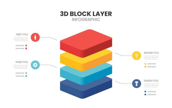 3D layered infographic design illustration vector