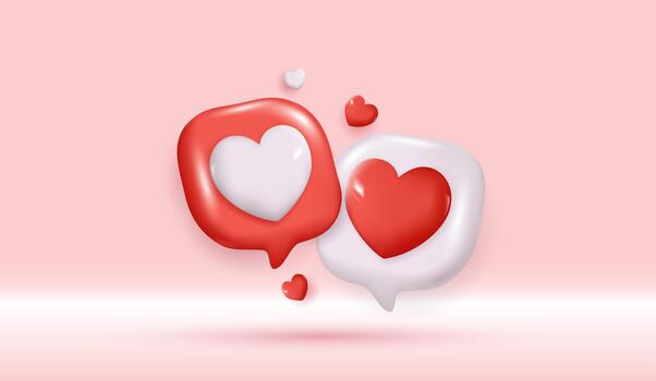 Hearts in bubbles for love messaging vector