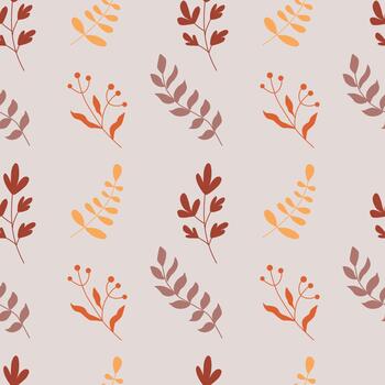 sin costura otoño hoja modelo con calentar tonificado botánicos vector