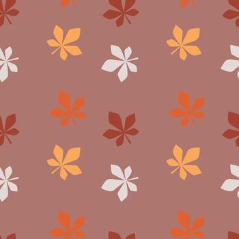 repitiendo castaña hoja modelo en calentar otoño colores vector