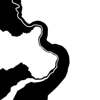 Abstract Winding River Flow Map Design vector