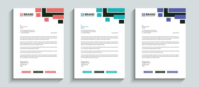 Abstract creative business letterhead design template. Modern layout for stationery, identity, document, branding design. vector
