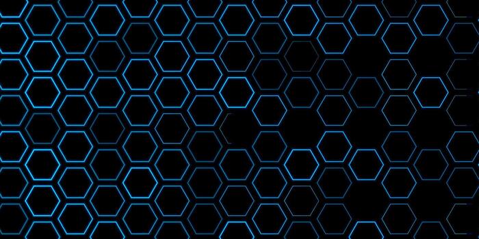 Blue geometric linear hexagons abstract futuristic modern background vector