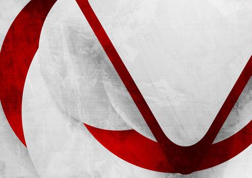 Red grey grunge geometric tech background with circles and triangles vector