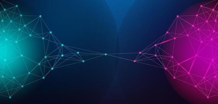 Dual Glowing Digital Network Abstract Technology Connection Background vector