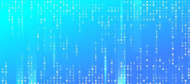 Digital Binary Code 0, 1 Falling Data Stream Technology Background vector