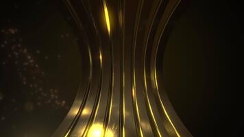 elegant vertikal guld strukturer med vätska former och skimrande reflekterande ytor video