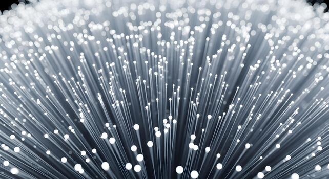 Fiber Optic Cables Bursting Forth with Light Futuristic Technology and High Speed Connectivity photo