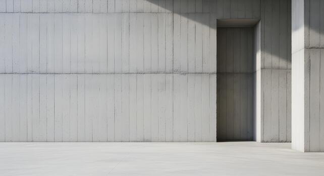 Minimalist Concrete Architecture with Geometric Shadows and Clean Lines Providing a Sense of Modernity and Space photo