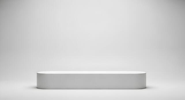Minimalist White Product Display Podium Platform for Showcase and Presentation in Studio Setting with Background photo