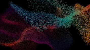 dinâmico multicolorido fitas varrer através Preto pano de fundo criando energia video