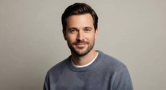 Professional Headshot of Young Man with Attractive Features and Friendly Expression Ideal for Business Profiles photo