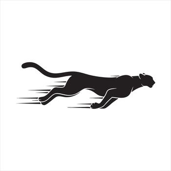 Speeding cheetah logo dynamic feline fast predator icon vector