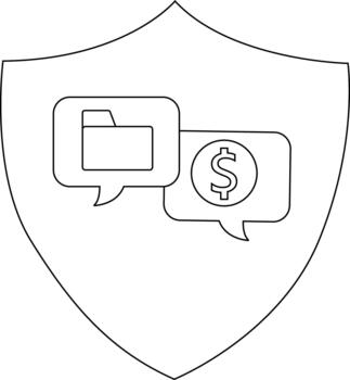 proteger con archivo y dólar firmar habla burbujas vector