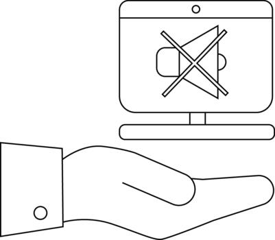 un apagado computadora en un mano vector