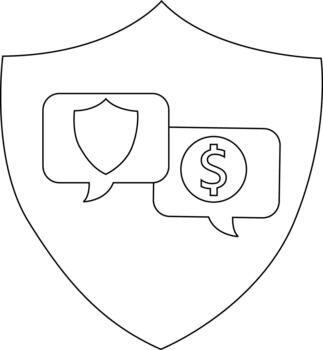 proteger con charla burbujas uno con un proteger símbolo el otro con un dólar firmar vector