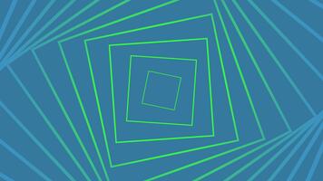 roterande blå fyrkant spiraler inåt med skiktad cyan gränser skapande hypnotisk mönster video