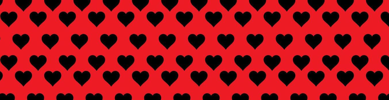 heart pattern on red black, on white background, vector