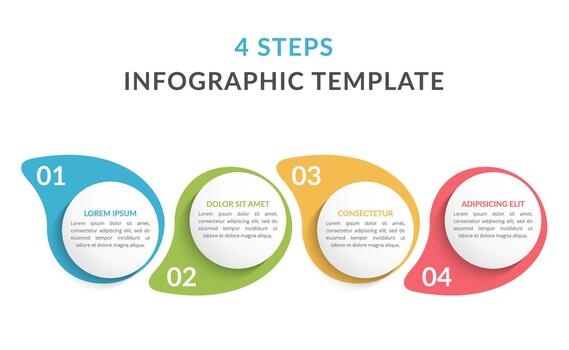 Infographic template with 4 numbered steps vector