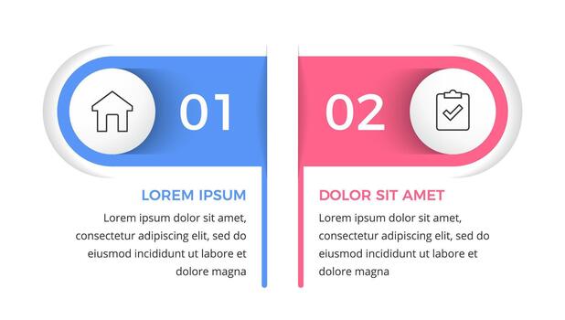Infographic template with 2 numbered options vector