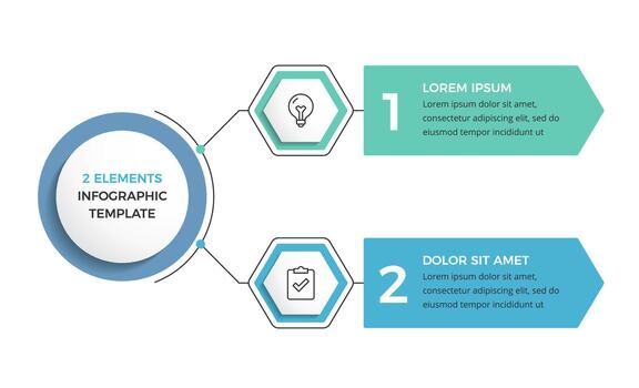 Infographic template with two options vector