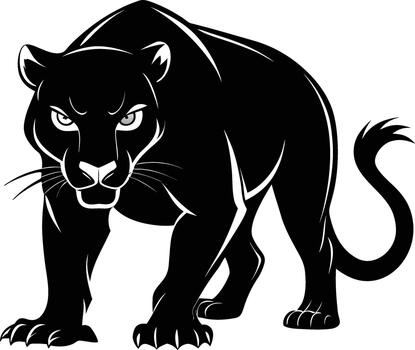 Black panther illustration with sharp claws and intense gaze vector