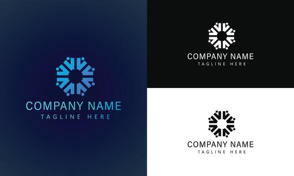 Futuristic Blockchain Network Logo Design for Cryptocurrency and Web3 Startup. vector