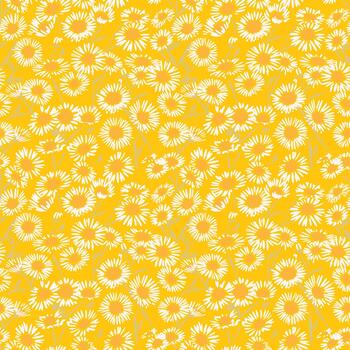 sin costura modelo con denso manzanilla estilo floraciones en suave crema tonos en un calentar dorado antecedentes. Fresco botánico diseño para textiles, embalaje, y verano decoración vector