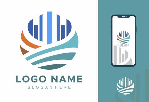 Abstract Global Finance and Data Analytics Logo Design vector