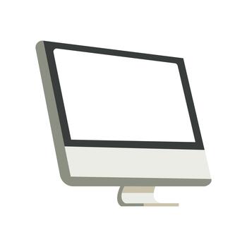 Illustration of a Desktop Computer with Blank Screen vector