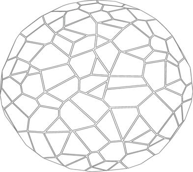 A drawing of a sphere with a pattern of small squares vector