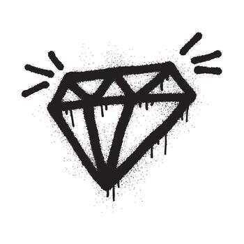 Graffiti Style Spray Paint Diamond Gem Icon vector