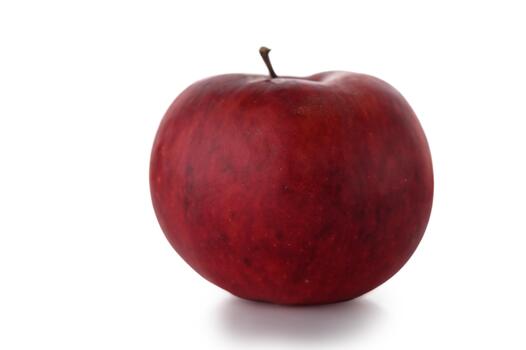 Red apple on white background photo