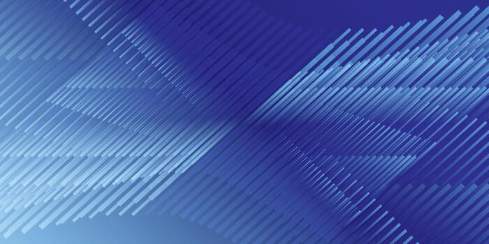 Dynamic abstract blue background with overlapping geometric shapes and fine diagonal line patterns. vector