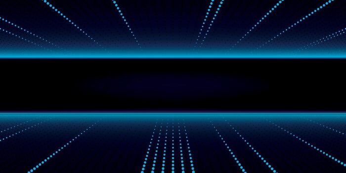 Abstract Blue Digital Lines and Dots Forming a Perspective Tunnel. vector