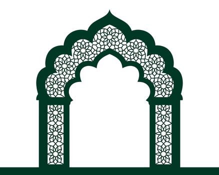 Mughal Arch with Intricate Geometric Pattern Artwork vector