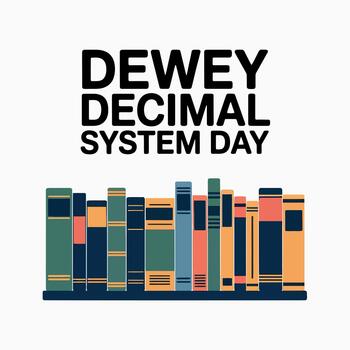dewey decimal sistema día con apilado libros vector