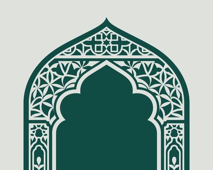 Mughal Arch with Intricate Geometric Pattern design vector