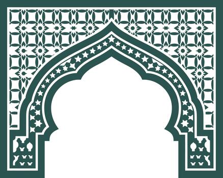 Mughal Arch with Intricate Geometric Pattern vector