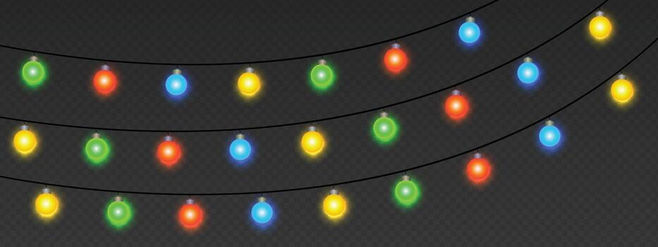 Colorful bulb garlands drape across a dim patio soft glows and party bokeh create a joyful evening mood vector