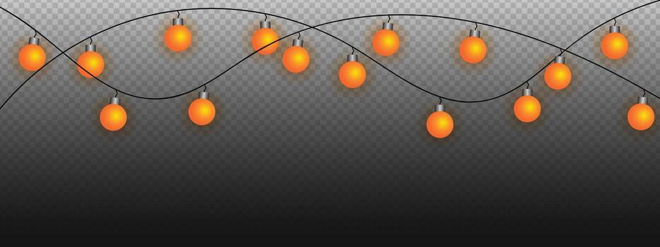 Layered amber bulbs with soft shadowing nostalgic festive lighting on textured backdrop vector