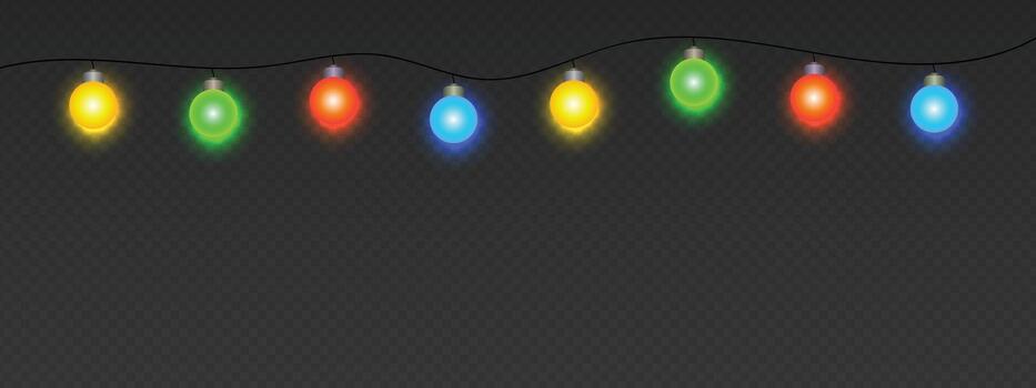Bold oversized bulbs in a single row retro modern party lights with strong presence vector
